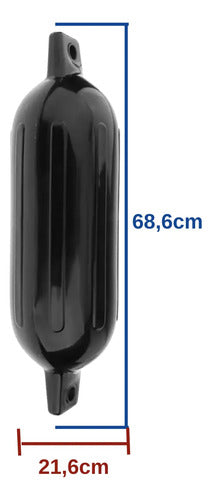 4 Defensa Náutica Inflável G5 21,6x68,6 Cm Barco Lancha Preto