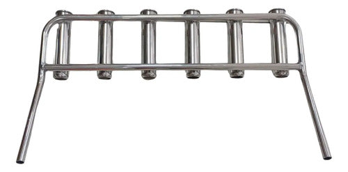 Rack Porta 6 Varas Alumínio Polido P/ Barco Lancha Prateado