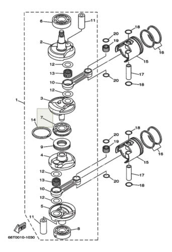 Rolamento Central Virabrequim Motor Popa Yamaha 40hp