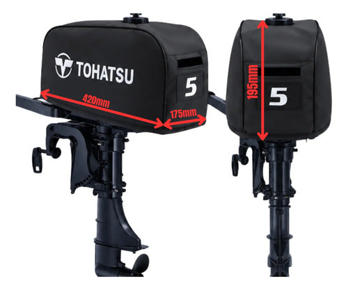 Capa Do Capô Para Motor Popa Tohatsu 5 Hp Preto