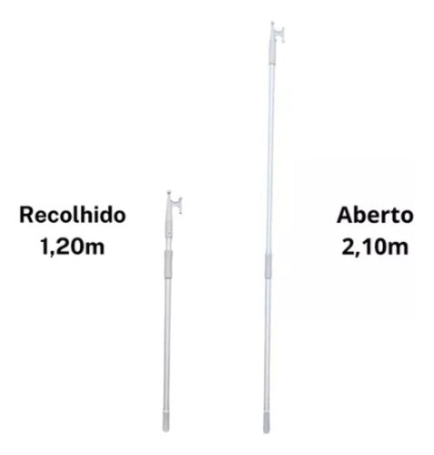 Croque Crock Náutico Alumínio 120 - 220cm Retrátil Lancha