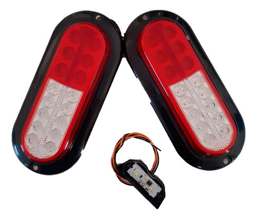 Lanterna Led Carreta Reboque A Prova D'água Par Luz De Ré