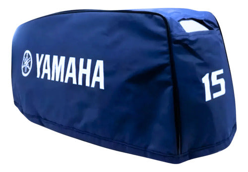 Capa Capô Motor De Popa Yamaha 15 Hp Mod. Fm Azul