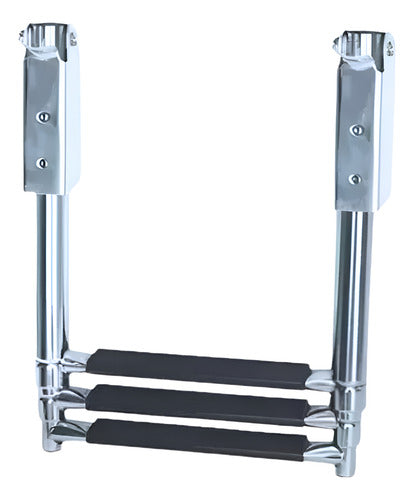 Escada Retratil Inox Para Barcos 3 Degraus