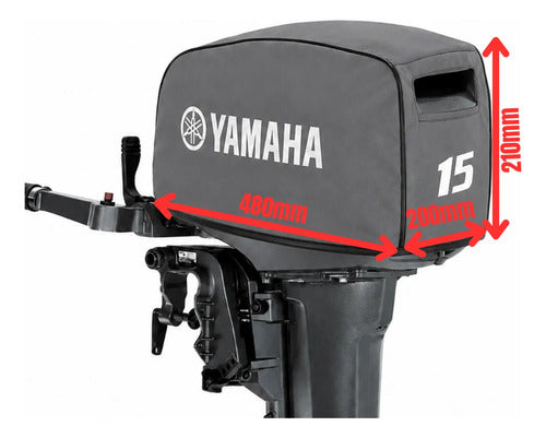 Capa Capô Motor De Popa Yamaha 15 Hp Mod. Fm Cinza