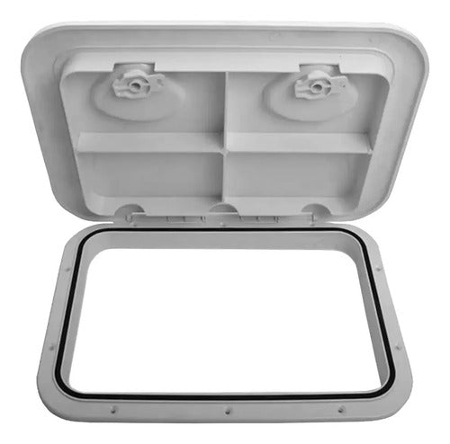 Tampa Escotilha Inspeção Retangular 192x291 Abs Proteção Uv Branco