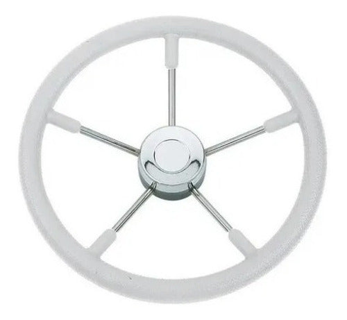 Volante Náutico Inox Branco 35 Cm