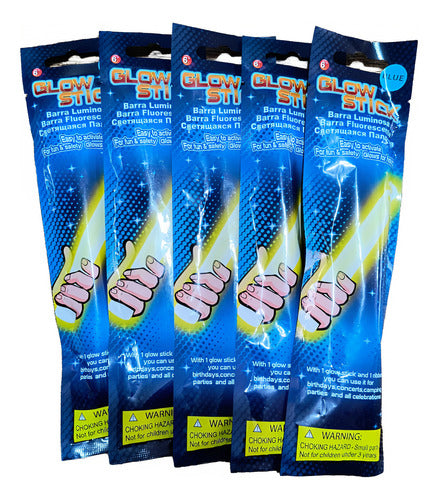Kit Com 5 Luz Química Bastão Luminoso 15 Cm