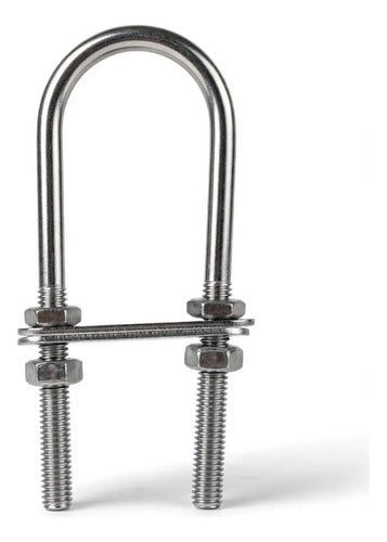 Grampo U-bolt Chapa Dupla 60mmx40mmx90mm Aço Inox Aisi 316