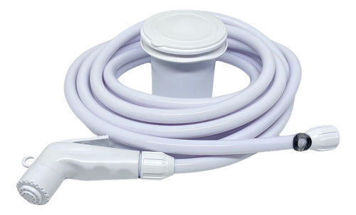 Chuveiro De Popa Kit Base Com Tampa Gatilho E Mangueira 5m