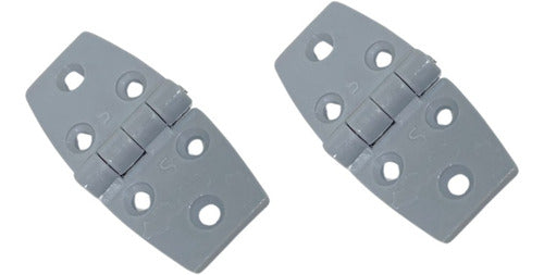 Par Dobradiça Nylon 6 Furos 74x35mm P/ Barco Lancha Iate