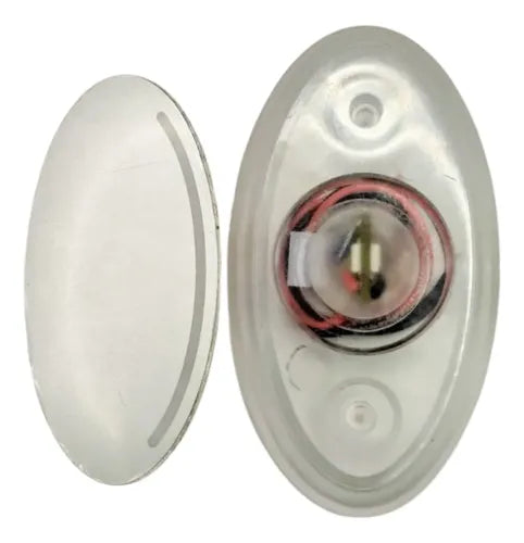 Luz Cortesia Oval Acrílica Led Amarelo 12v Barco Arieltek Amarelo