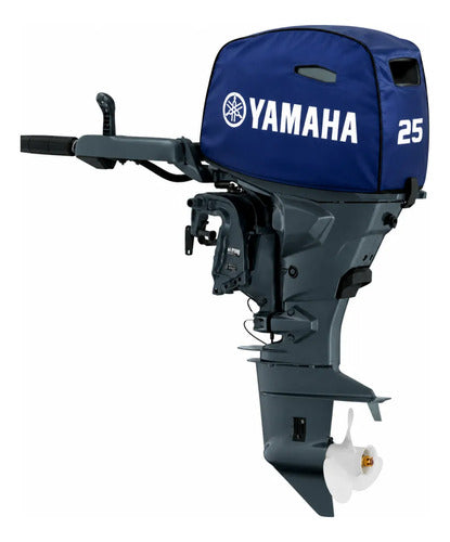 Capa Protetora De Capô Para Motor Popa Yamaha 25 Hp 4 T Azul-escuro