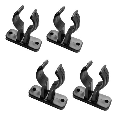 Kit 4 Suporte Porta Remo Alto Preto Barco Lancha Caiaque