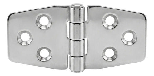 Par Dobradiça Simétrica 6 Furos Inox 76 X 40 Mm Tampa Porta