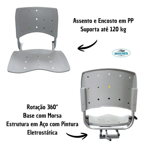 Cadeira Giratória Anatômica 360° P/ Barco Lancha