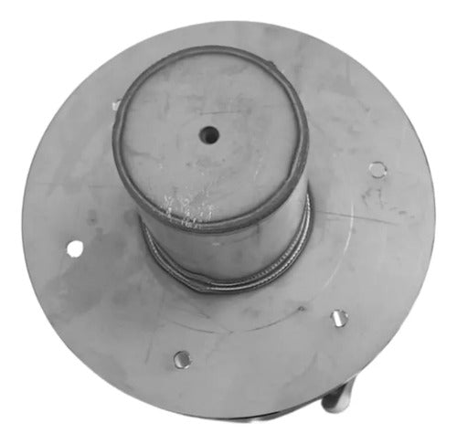 Pedestal Base Giratória 360° Aço Inox 40cm Para Banco Lancha Prateado