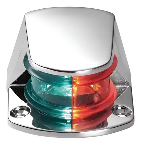 Luz De Navegação Proa Bicolor Bb Be Aço Inox Lancha Barco