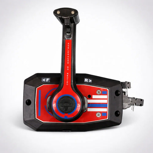 Manete Comando Motor Popa Yamaha Suzuki Mercury Japonês Preto e Vermelho