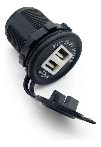 Carregador Usb Duplo Para Painel Para Motorhome E Barcos Preto