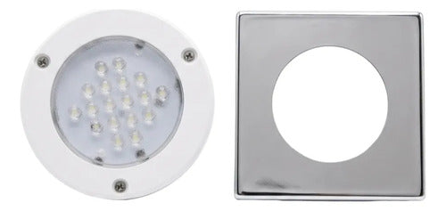 Luminária Cabine Quadrada Luz Branco Frio Led 12v Arieltek