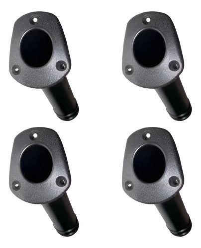 Kit 4 Porta Varas Abs Inclinado Preto Lancha Barco