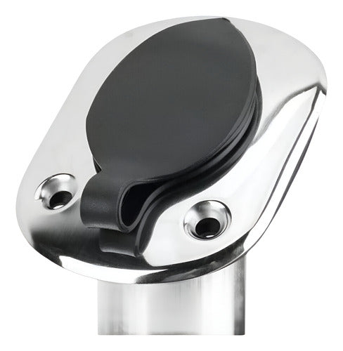 Porta Vara Porta Caniço Inclinado Em Aço Inox Com Tampa