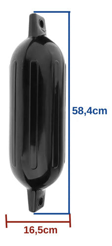 Defensa Náutica Inflável G4 16,5x58,4cm Para Barco E Lancha Preto
