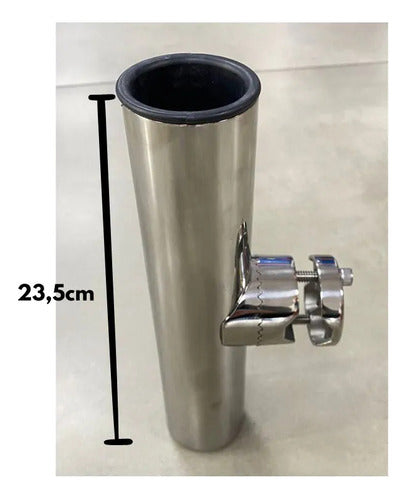 Porta Vara De Pescar Caniço Ajustável Inox P/ Guarda Mancebo