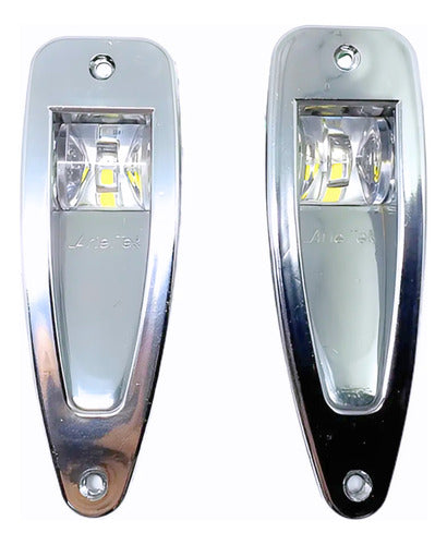 Luz De Navegação Barco Olho De Tubarão Cromado Abs Arieltek