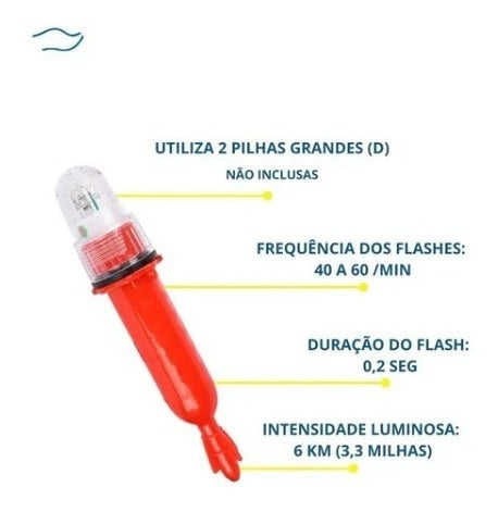 Sinalizador Rede Com Fotocélula Led 3 Cores Estrobo Boia
