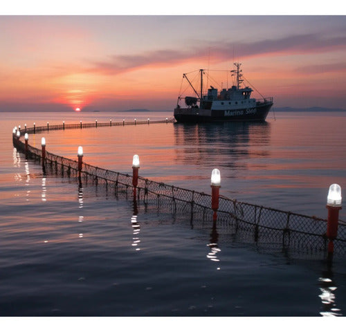 Sinalizador Náutico Super Led Branco Strobo Redes E Pesca