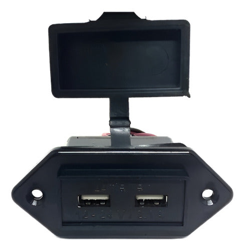 Carregador Duplo Usb Náutico Arieltek C/ Iluminação Quadrado Preto