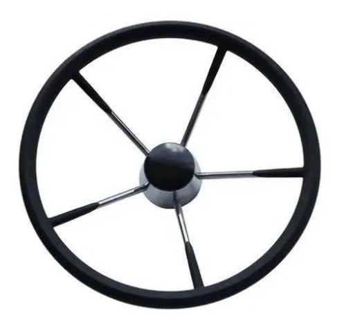 Volante Náutico Em Aço Inoxidável Emborrachado 13-1/2  Polegadas