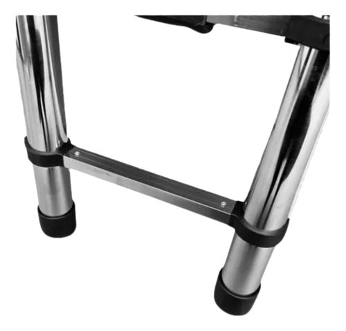 Escada Aço Inox Extensiva Telescópica 7 Degraus 2,0 Metros
