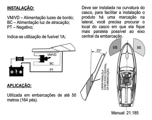 Par Luz De Bordo Olho De Tubarão Cromada 12v Led Arieltek Branca