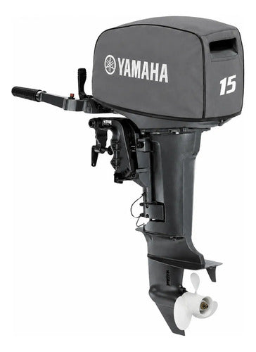 Capa Capô Motor De Popa Yamaha 15 Hp Mod. Fm Cinza