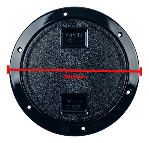 Tampa De Inspeção Escotilha Nautica 6 Polegadas Preto Nautik Preto