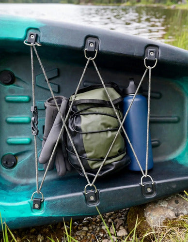 Kit 6 Alças + Corda Elastica Aranha 2,20m Para Caiaques Trançado