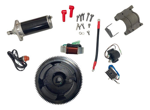 Kit Partida Elétrica P/ Motor Popa Yamaha 15hp Fm Completo