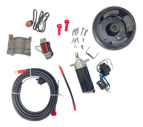 Kit Partida Elétrica P/ Motor Popa Yamaha 15hp Fm Completo