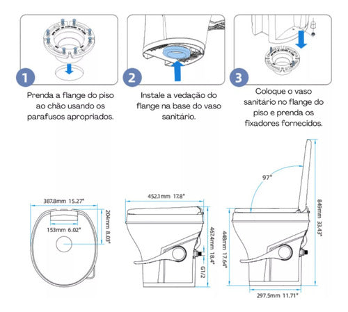 Vaso Sanitário Trailer Motorhome Gravidade C/ Pedal Seaflo