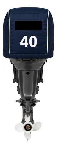 Capa De Capô Motor De Popa Yamaha 40 Hp  Mod X W Azul