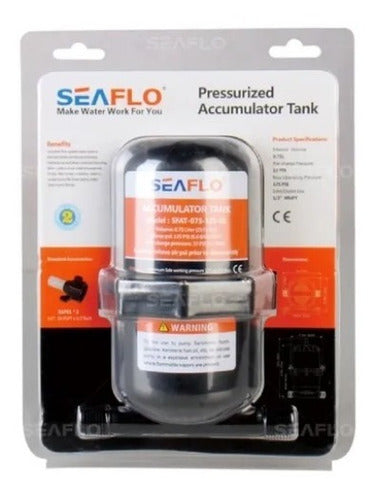 Tanque Acumulador Para Bombas  Pressurização 0,75l 10psi Max 125ps SEAFLO