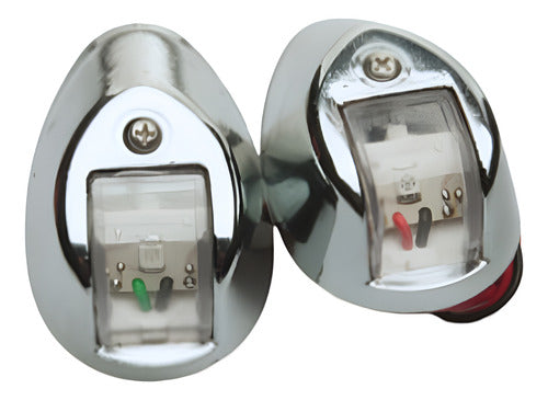 Luz De Navegação Barcos Lanchas Led Selado Cromado Arieltek