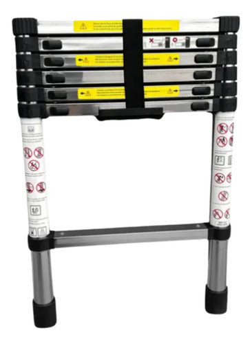 Escada Aço Inox Extensiva Telescópica 7 Degraus 2,0 Metros