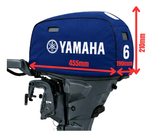 Capa Protetora De Capô Para Motor Popa Yamaha 6 Hp 4 T Azul
