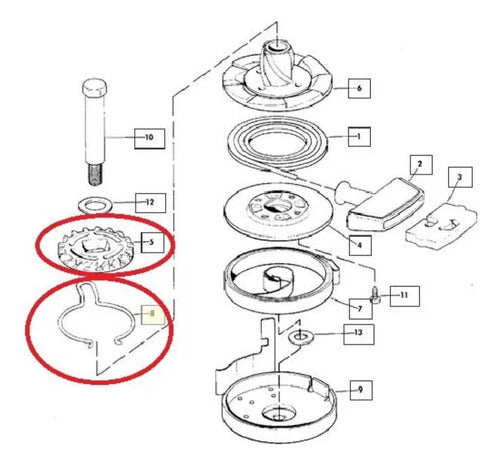Mola Trava E Bendix Partida Johnson Evinrude 9.9 / 15hp