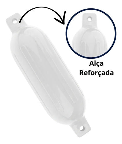 Defensa Náutica Inflável G4 16,5 X 58,4cm Barco Lancha Branco