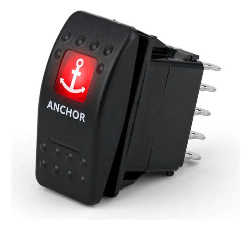 Botão Interruptor Momentâneo On Off De Âncora Led Vermelho Led Vermelho 12/24v